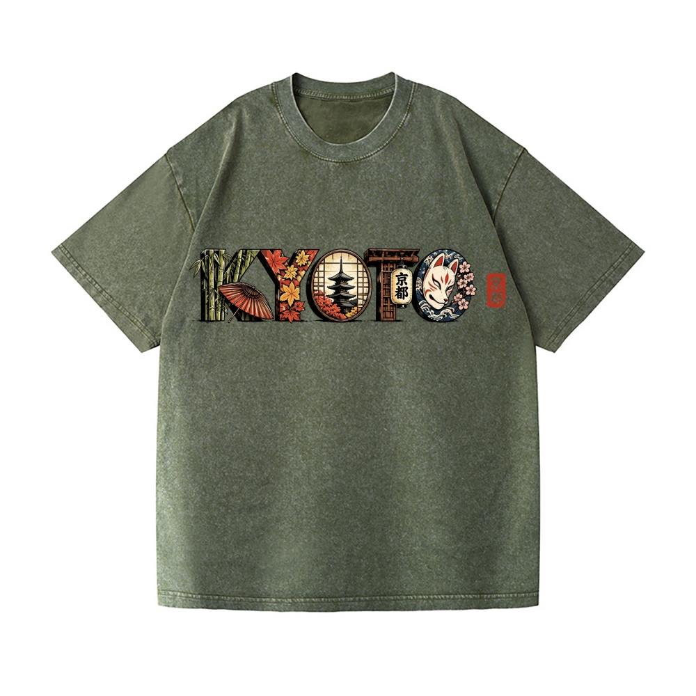 Kyoto Vintage Wash Japanese Design T-Shirt