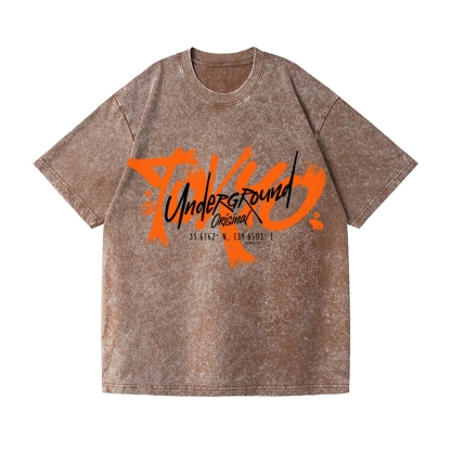 Tokyo Logo Vintage Wash Japanese Design T-Shirt