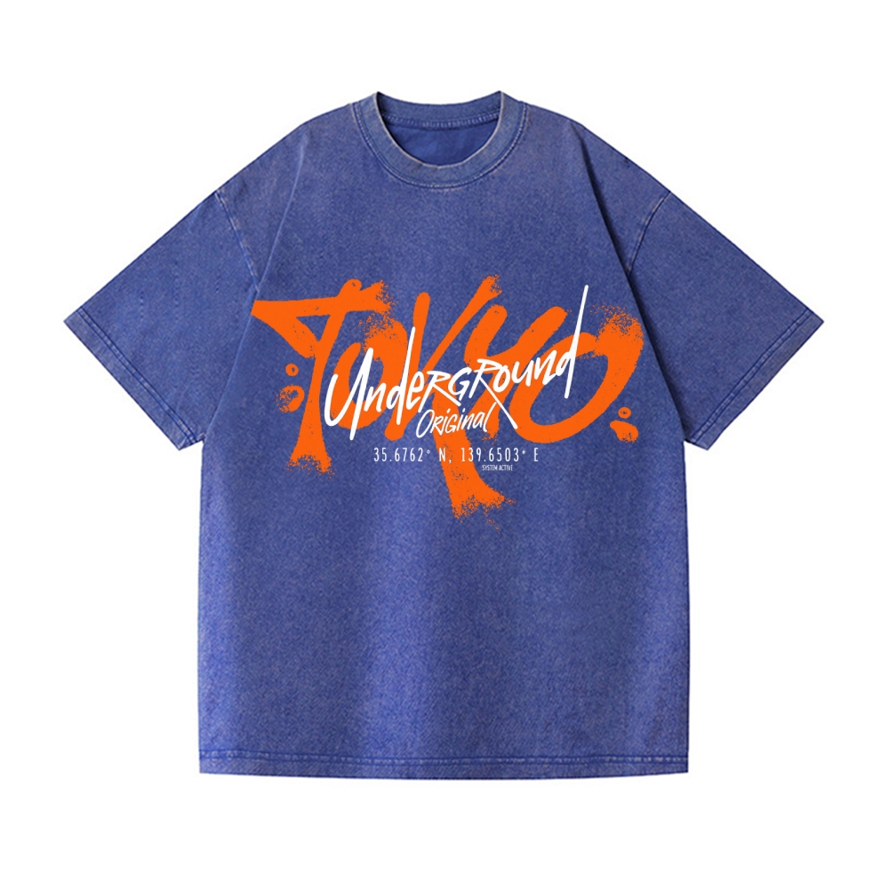 Tokyo Logo Vintage Wash Japanese Design T-Shirt