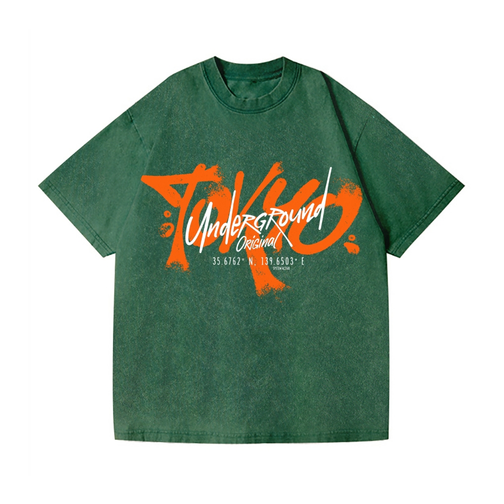 Tokyo Logo Vintage Wash Japanese Design T-Shirt