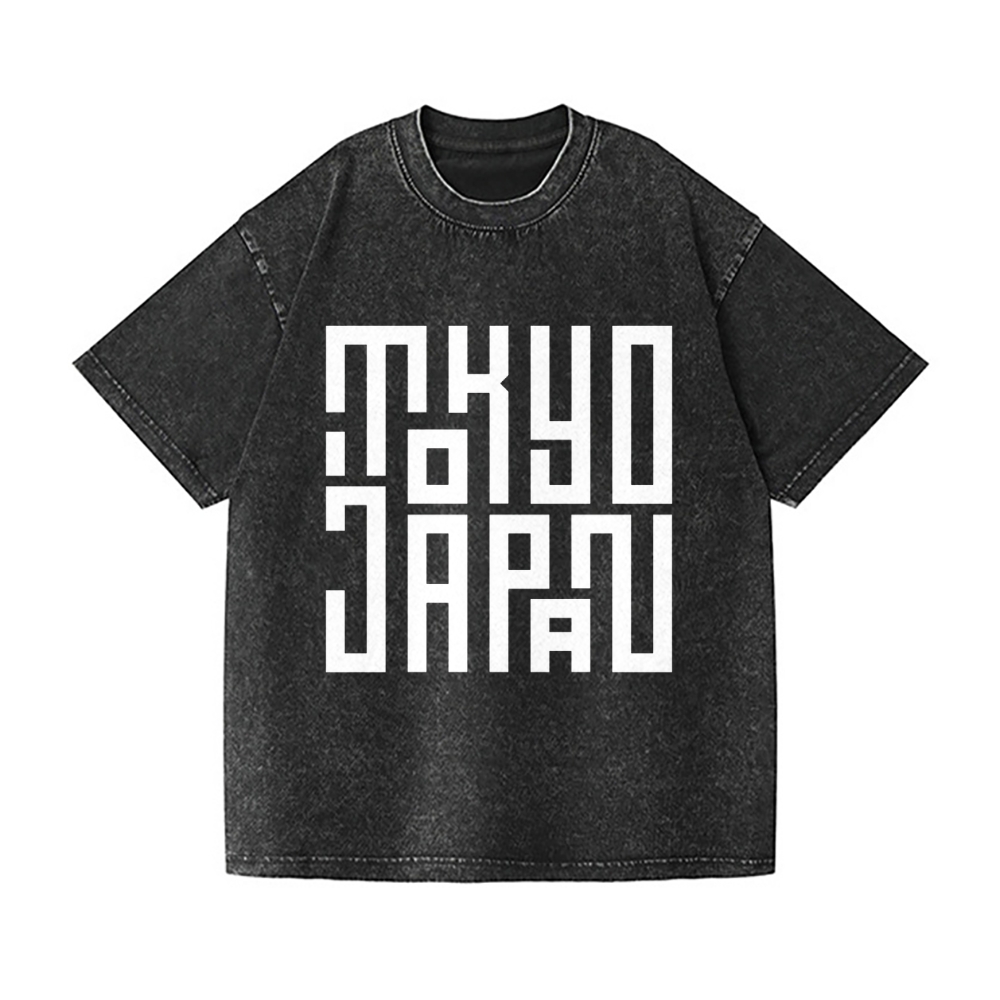 Tokyo Logo Vintage Wash Japanese Design T-Shirt