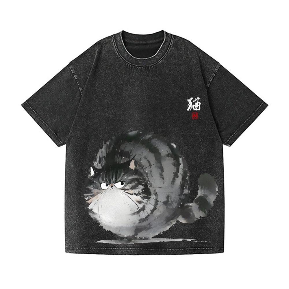 Fat Cat Vintage Wash Japanese Design T-Shirt
