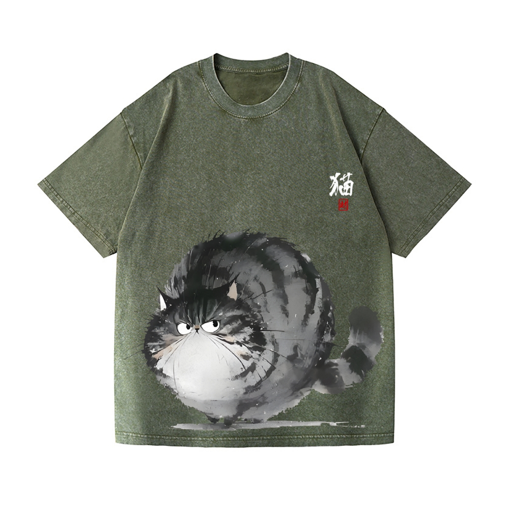 Fat Cat Vintage Wash Japanese Design T-Shirt
