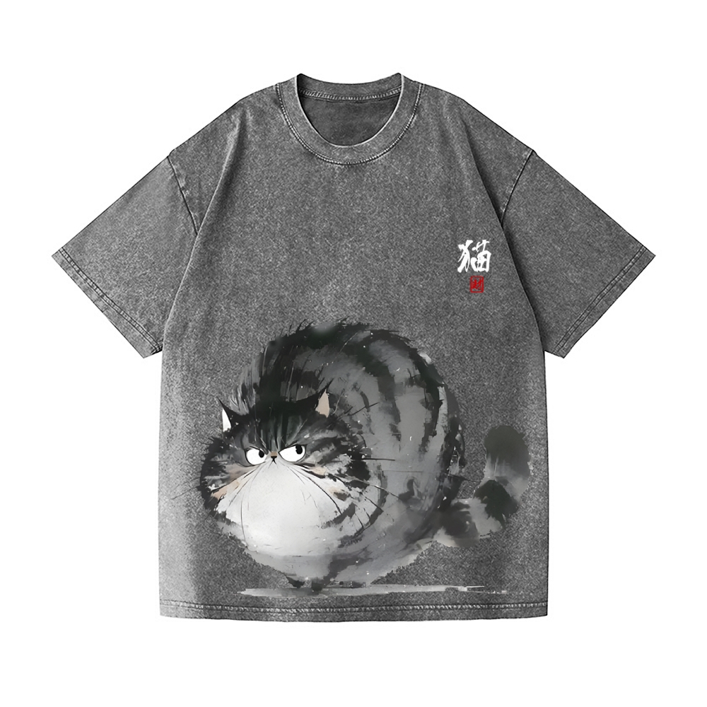 Fat Cat Vintage Wash Japanese Design T-Shirt