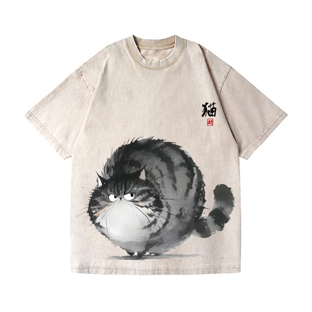 Fat Cat Vintage Wash Japanese Design T-Shirt
