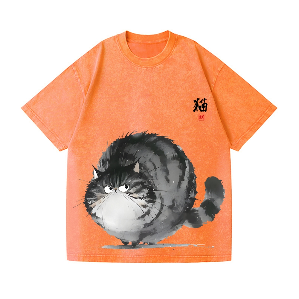 Fat Cat Vintage Wash Japanese Design T-Shirt