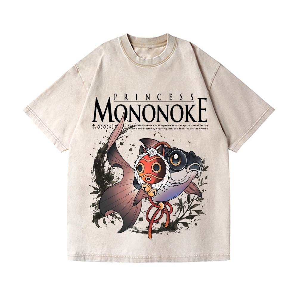 Ghibli Koi Princess Mononoke Vintage Wash Japanese Design T-Shirt