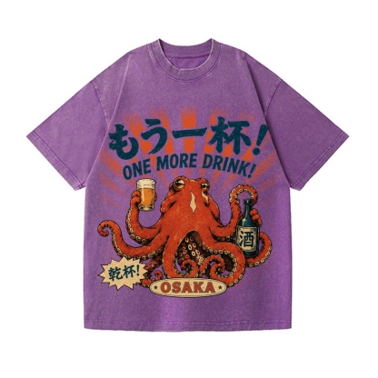 Osaka Drunk Octopus Vintage Wash Japanese Design T-Shirt