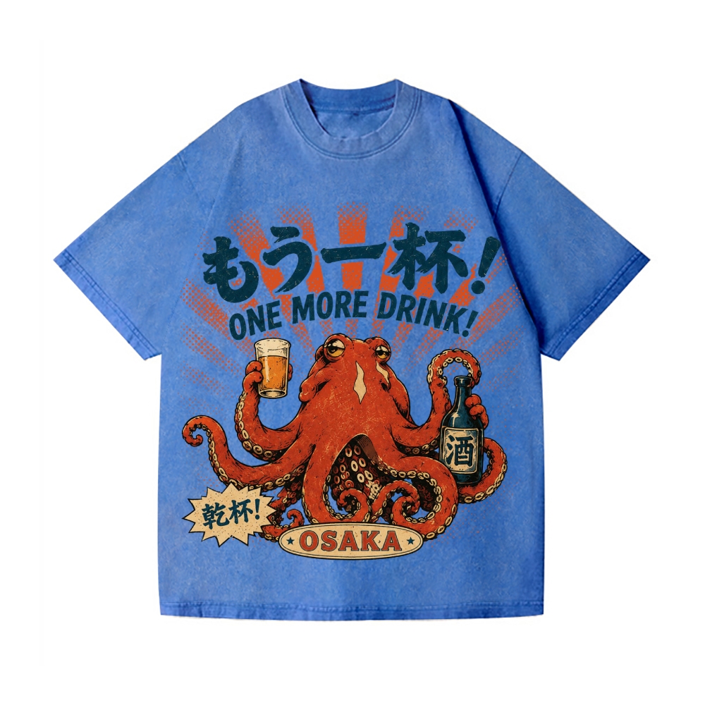 Osaka Drunk Octopus Vintage Wash Japanese Design T-Shirt