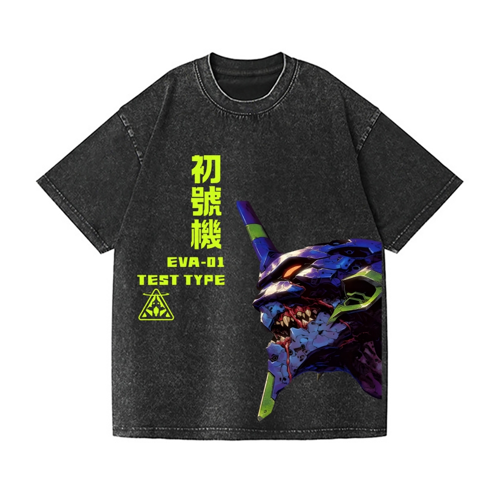 Evangelion EVA 01 Vintage Wash Japanese Design T-Shirt