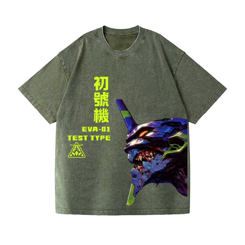 Evangelion EVA 01 Vintage Wash Japanese Design T-Shirt