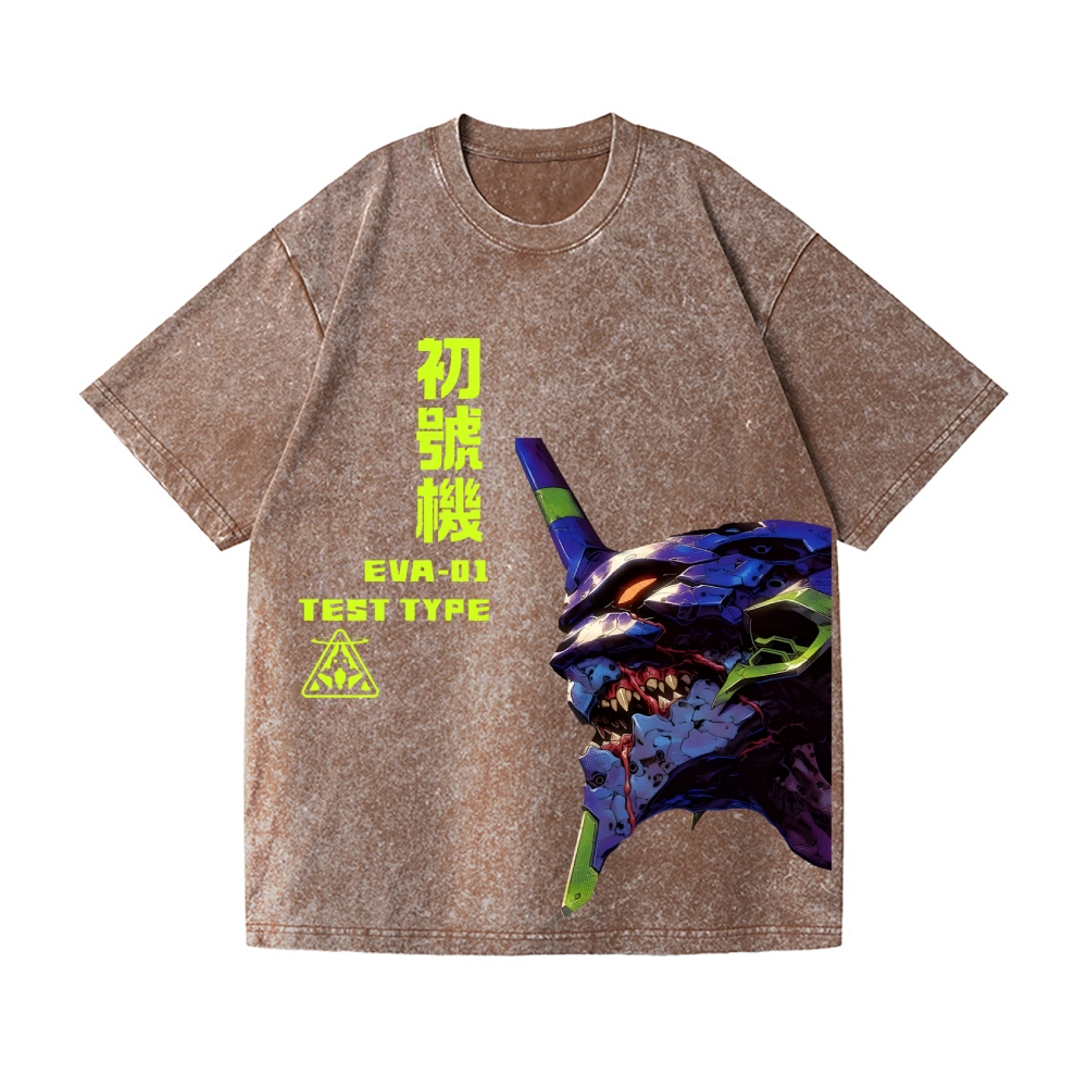Evangelion EVA 01 Vintage Wash Japanese Design T-Shirt