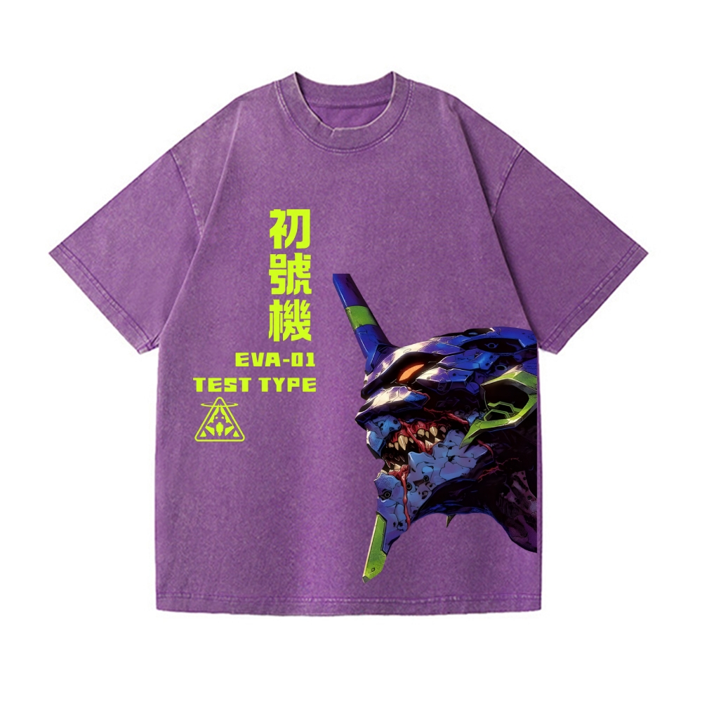 Evangelion EVA 01 Vintage Wash Japanese Design T-Shirt