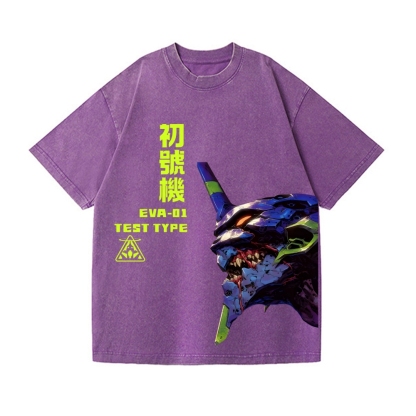 Evangelion EVA 01 Vintage Wash Japanese Design T-Shirt