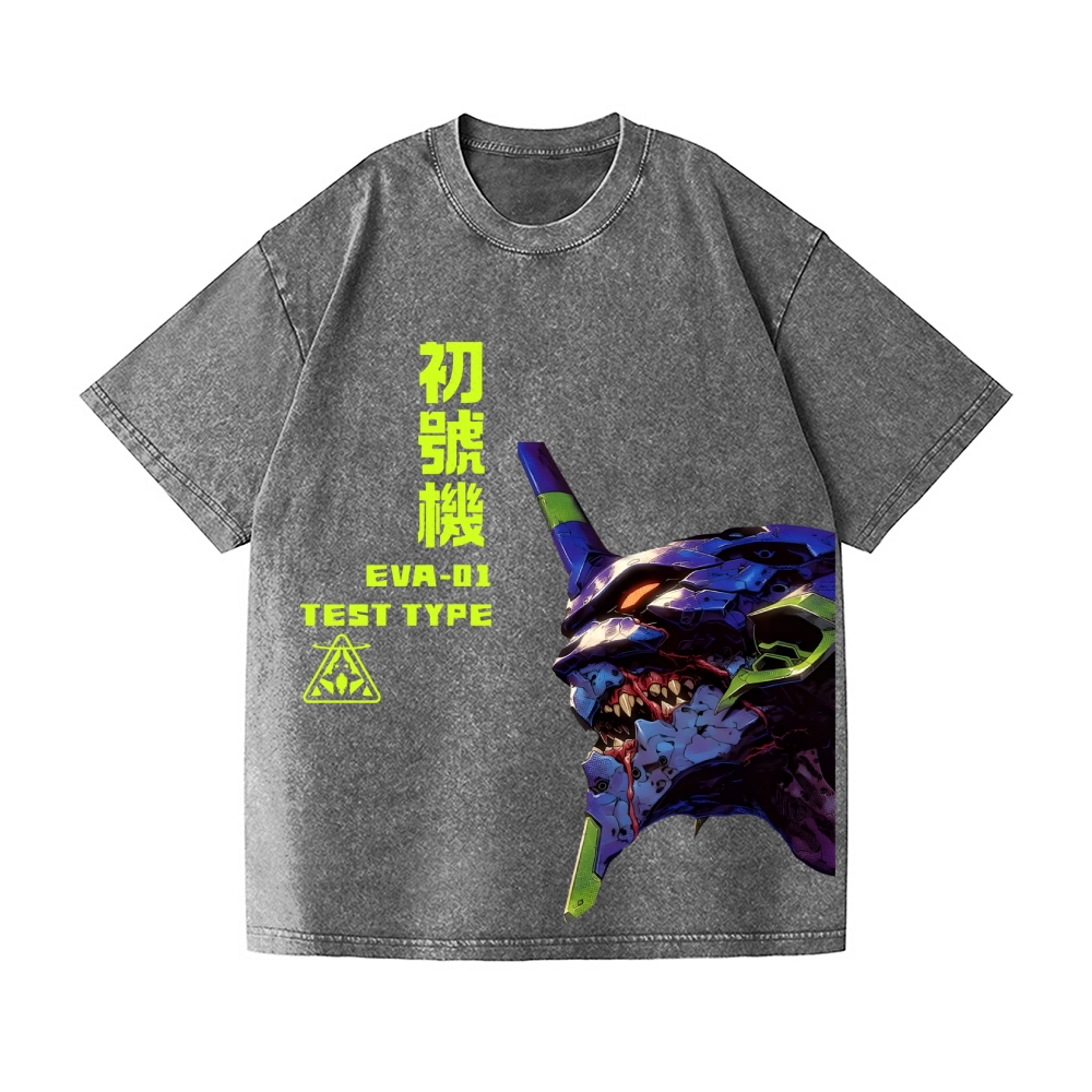 Evangelion EVA 01 Vintage Wash Japanese Design T-Shirt