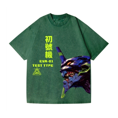 Evangelion EVA 01 Vintage Wash Japanese Design T-Shirt