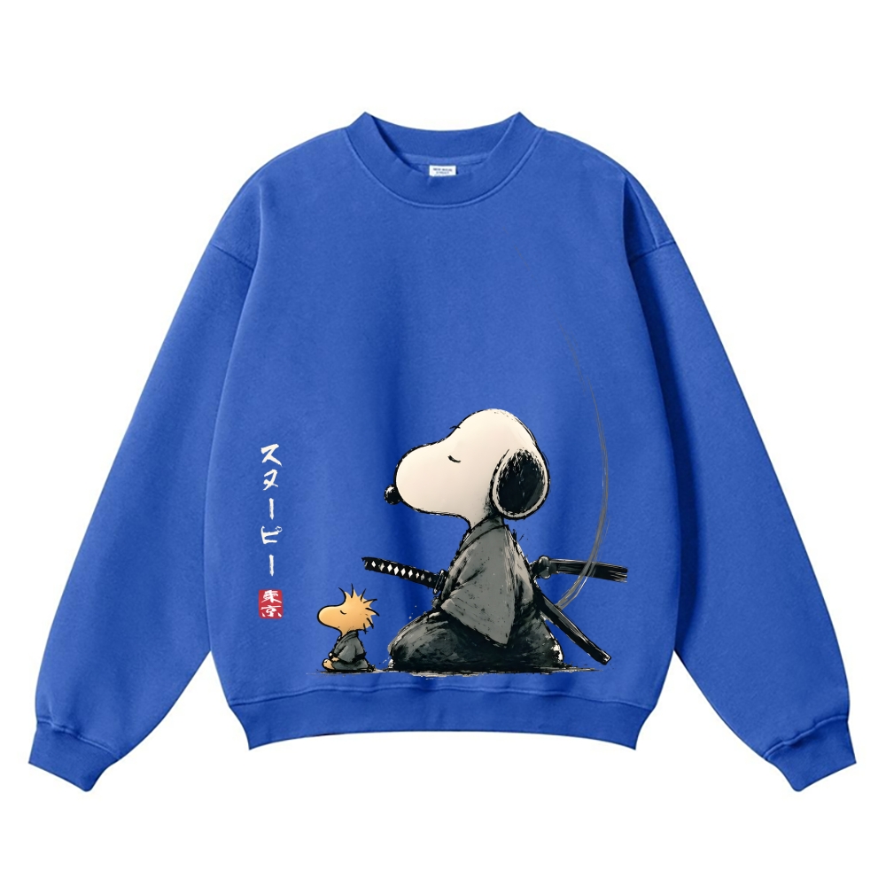 Samurai Style Peanuts Vintage Cotton Blend Sweatshirt