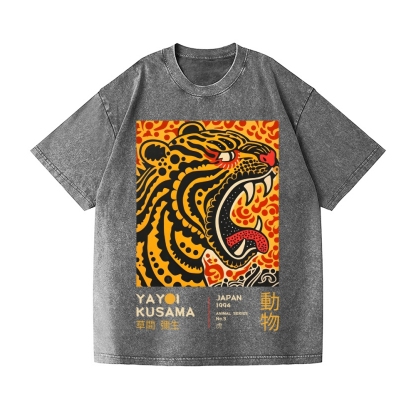 Yayoi Kusama Tiger Vintage Wash Japanese Design T-Shirt
