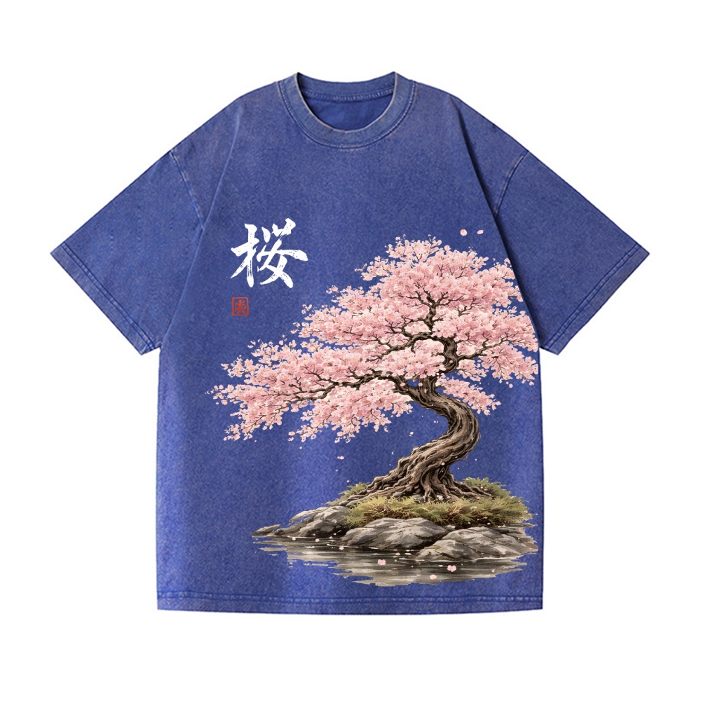 Sakura Vintage Wash Japanese Design T-Shirt