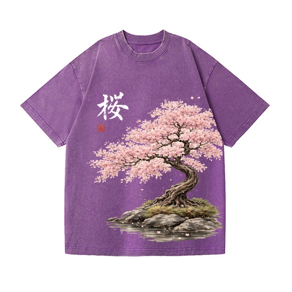 Sakura Vintage Wash Japanese Design T-Shirt
