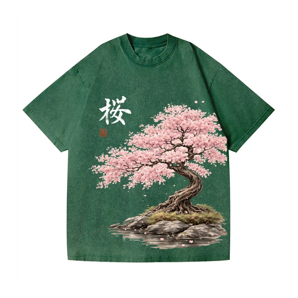 Sakura Vintage Wash Japanese Design T-Shirt