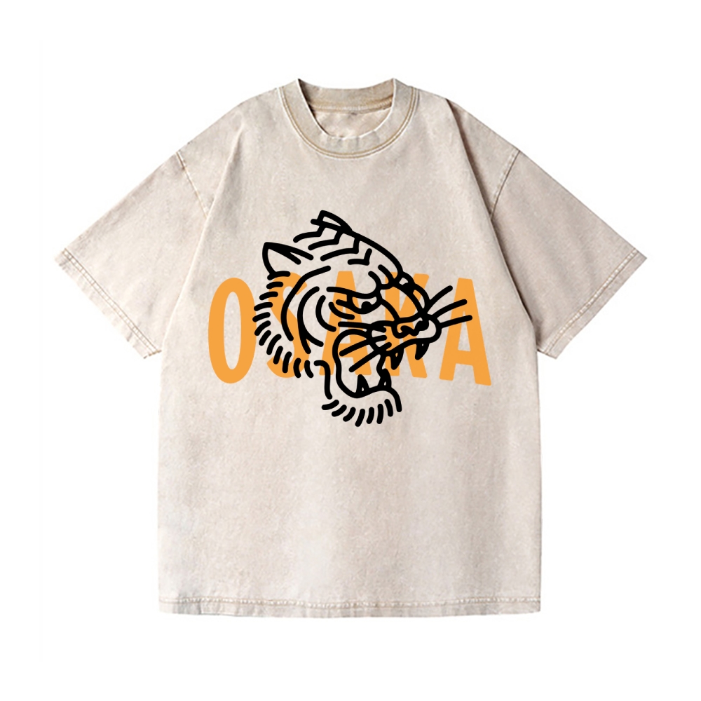 Osaka Tiger Vintage Wash Japanese Design T-Shirt