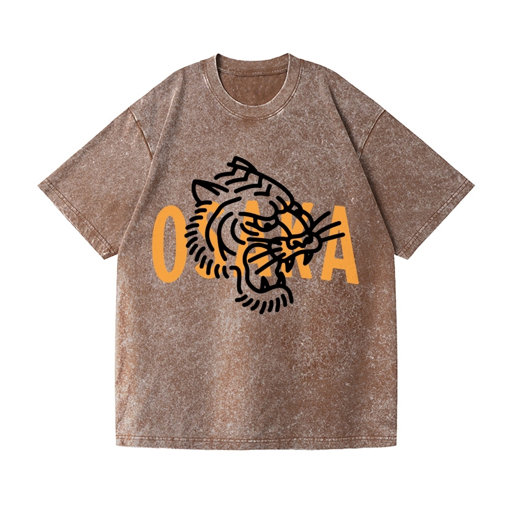 Osaka Tiger Vintage Wash Japanese Design T-Shirt