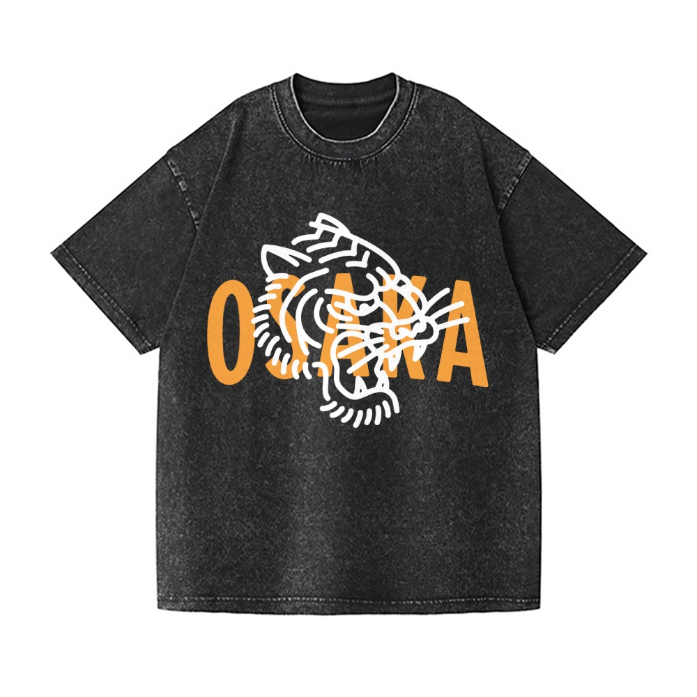 Osaka Tiger Vintage Wash Japanese Design T-Shirt