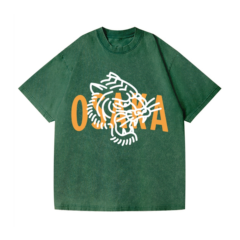 Osaka Tiger Vintage Wash Japanese Design T-Shirt