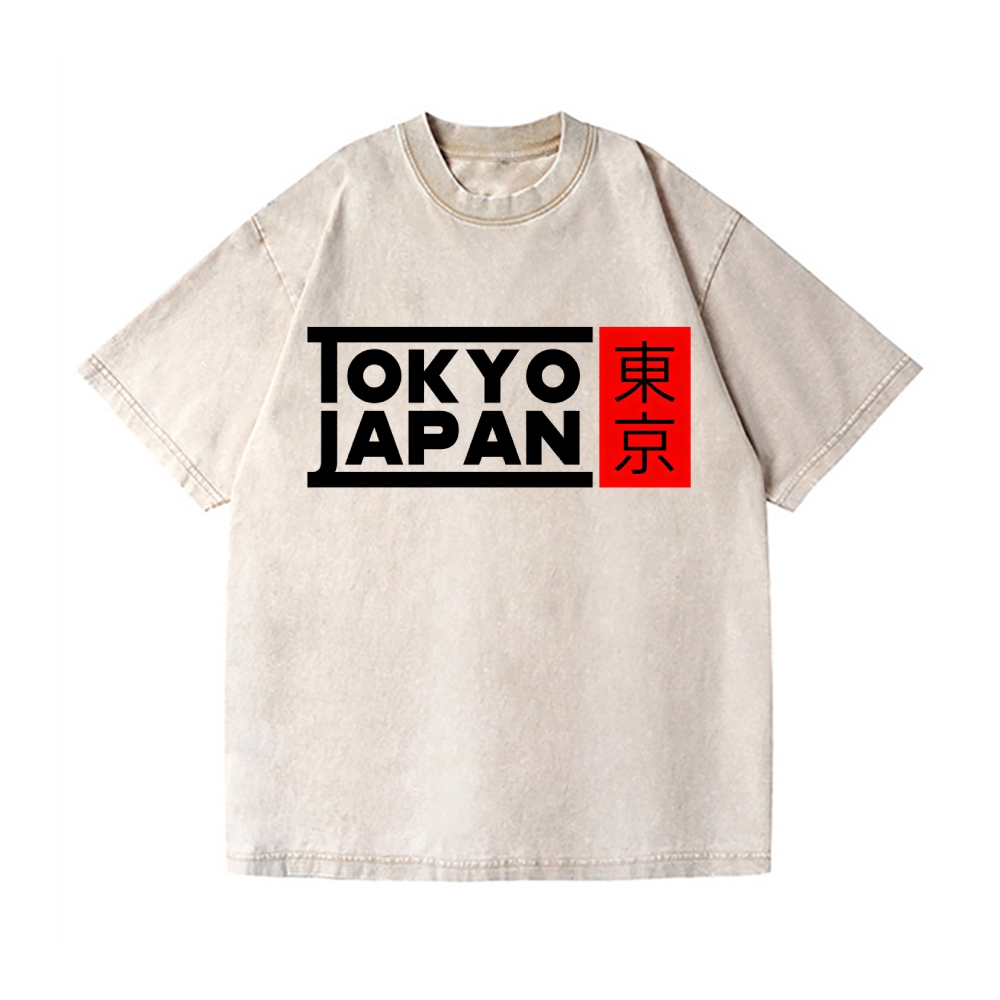Tokyo Logo Vintage Wash Japanese Design T-Shirt