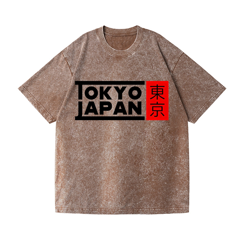 Tokyo Logo Vintage Wash Japanese Design T-Shirt