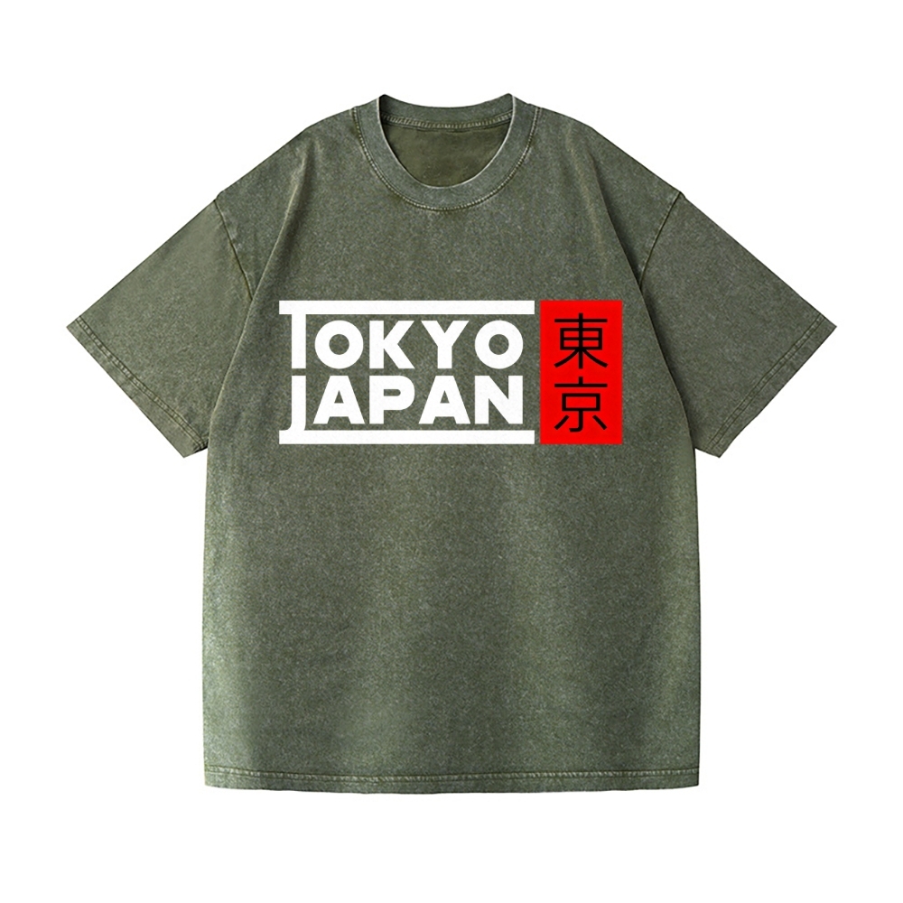Tokyo Logo Vintage Wash Japanese Design T-Shirt