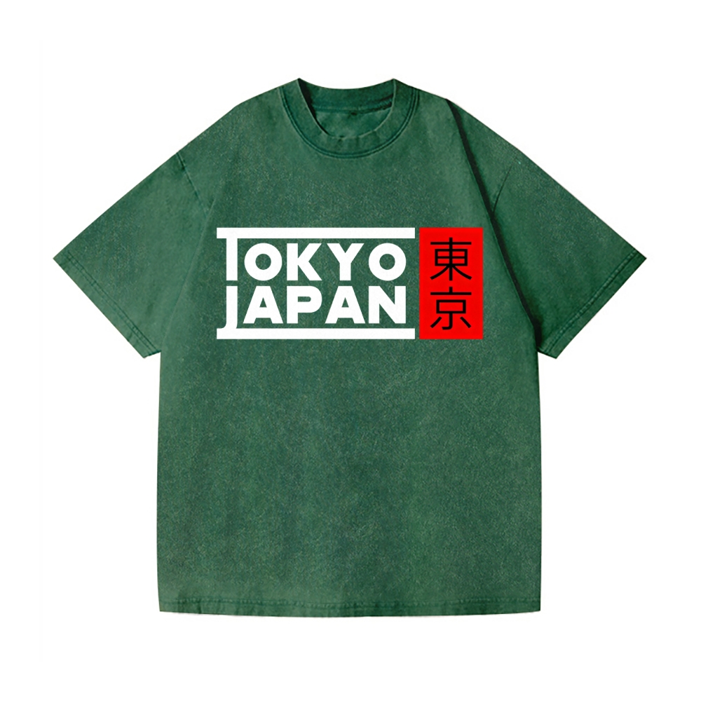 Tokyo Logo Vintage Wash Japanese Design T-Shirt