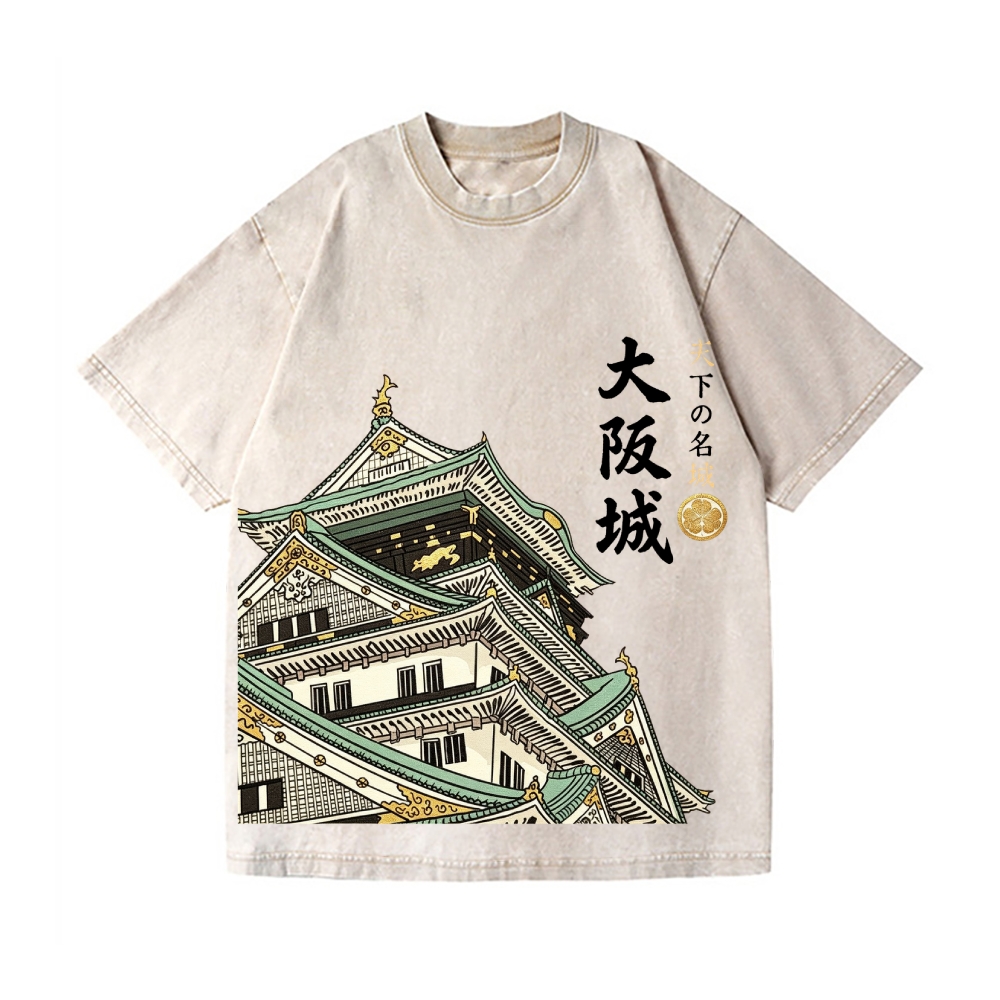 Osaka Castle Vintage Wash Japanese Design T-Shirt