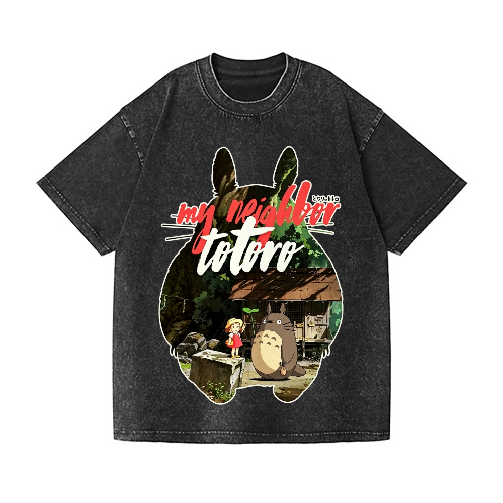 Ghibli Totoro Vintage Wash Japanese Design T-Shirt