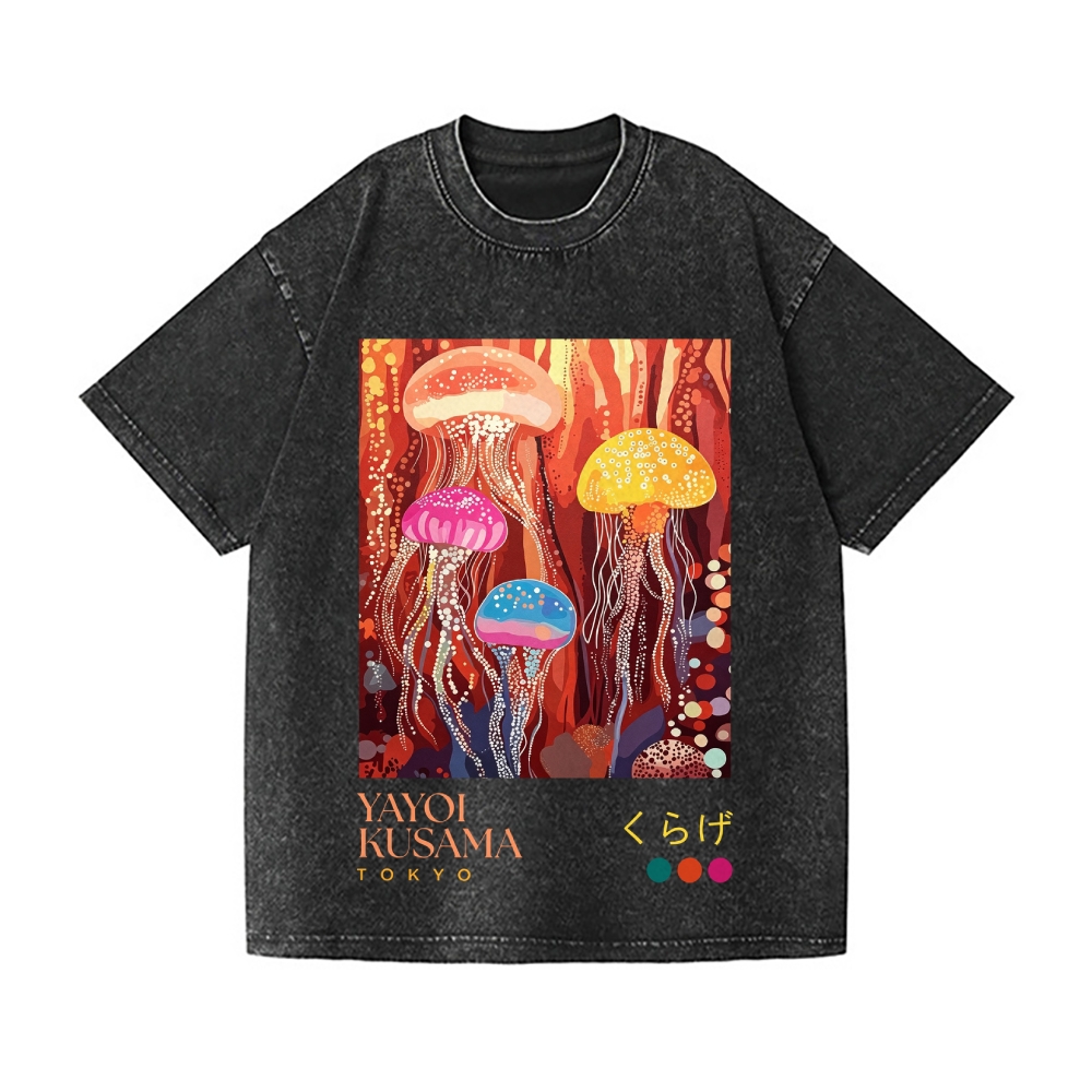 Yayoi Kusama jellyfish Vintage Wash Japanese Design T-Shirt