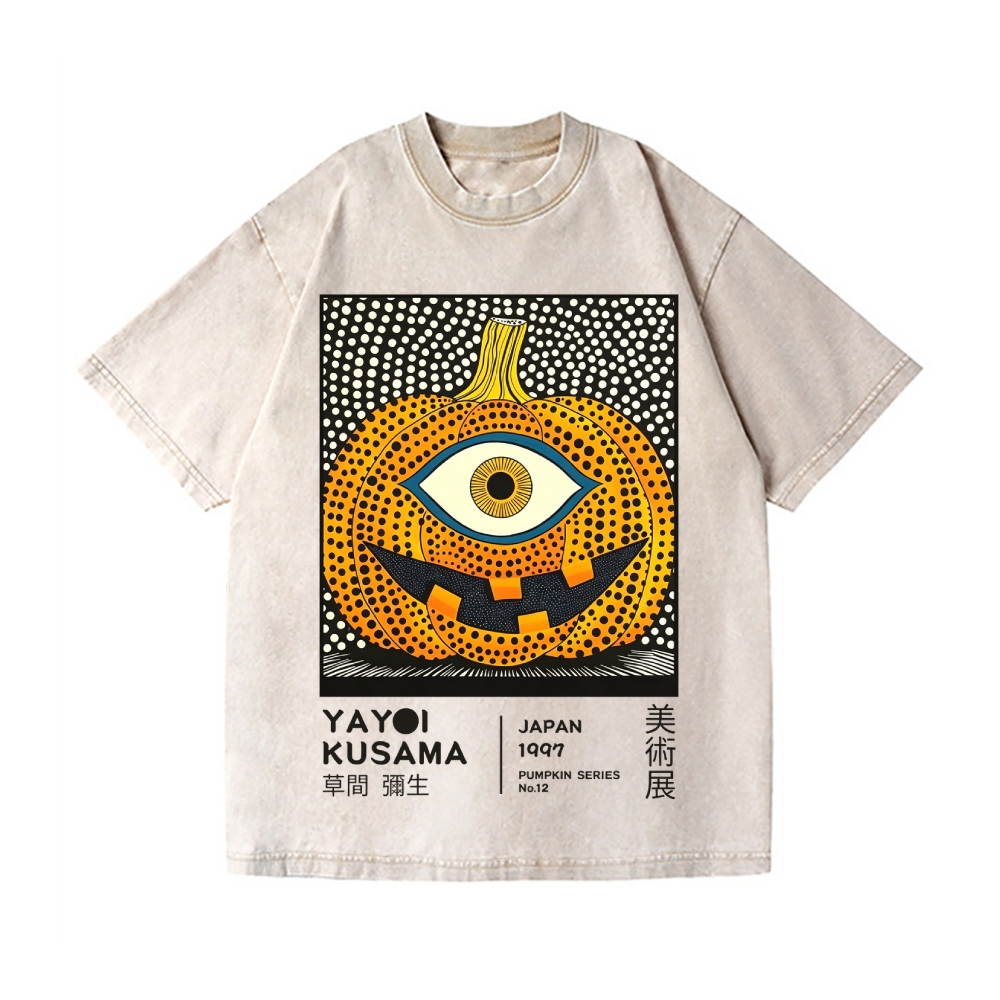 Halloween Yayoi Kusama Pumpkin YokaiVintage Wash Japanese Design T-Shirt