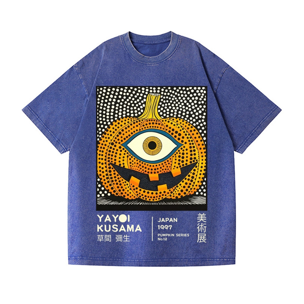 Halloween Yayoi Kusama Pumpkin YokaiVintage Wash Japanese Design T-Shirt