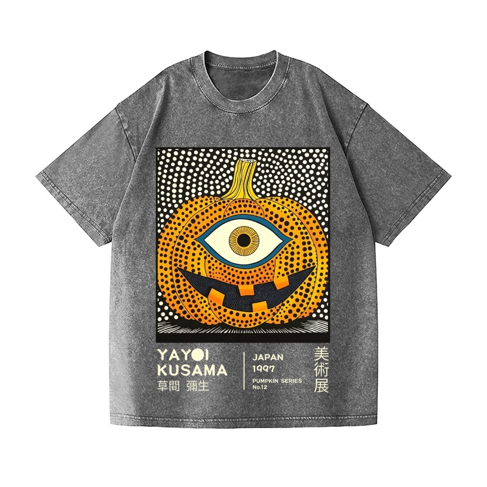Halloween Yayoi Kusama Pumpkin YokaiVintage Wash Japanese Design T-Shirt