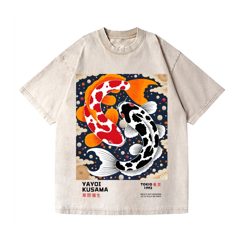 Yayoi Kusama Koi Vintage Wash Japanese Design T-Shirt