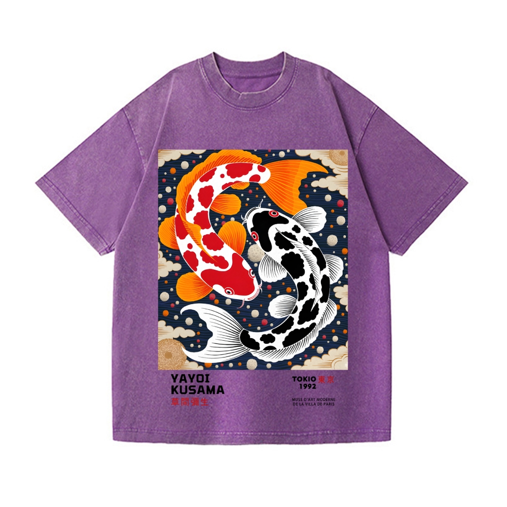 Yayoi Kusama Koi Vintage Wash Japanese Design T-Shirt