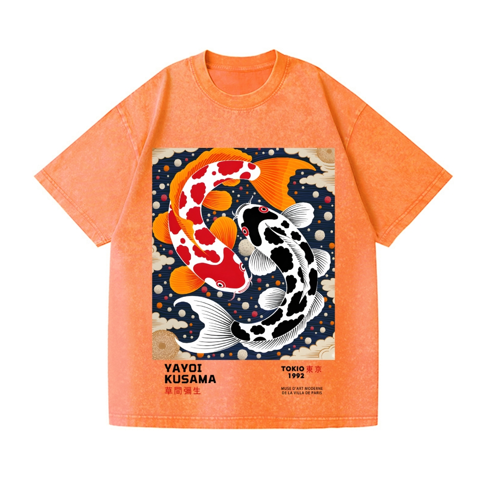 Yayoi Kusama Koi Vintage Wash Japanese Design T-Shirt