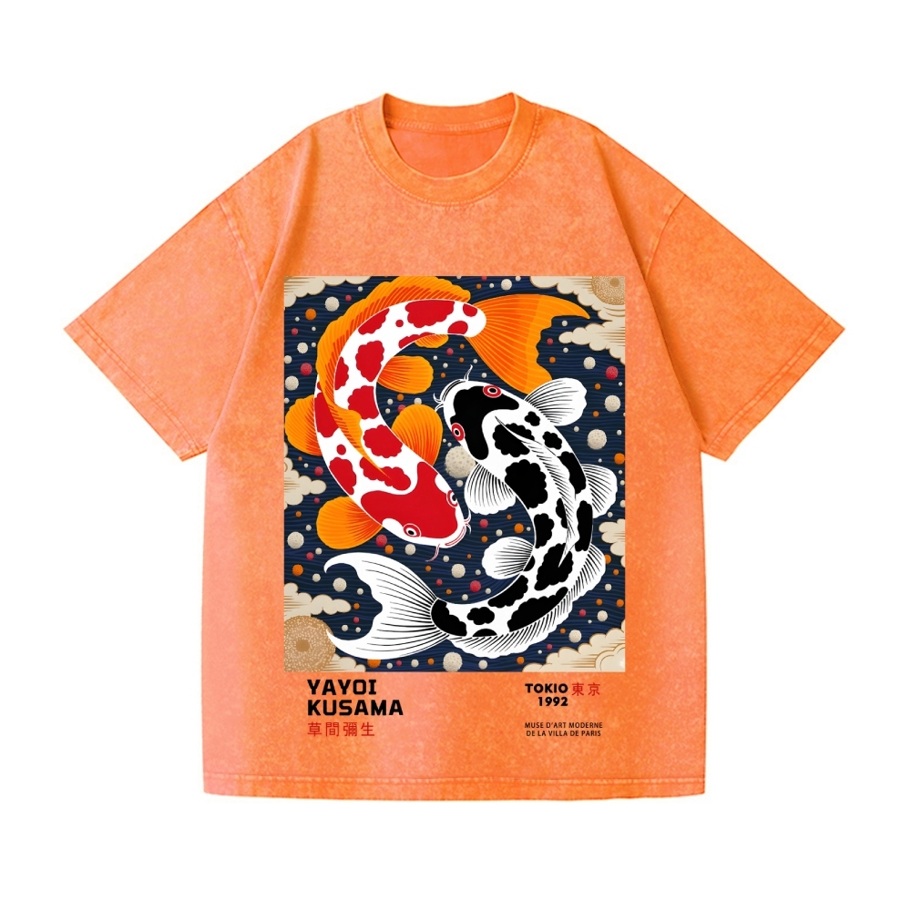 Yayoi Kusama Koi Vintage Wash Japanese Design T-Shirt