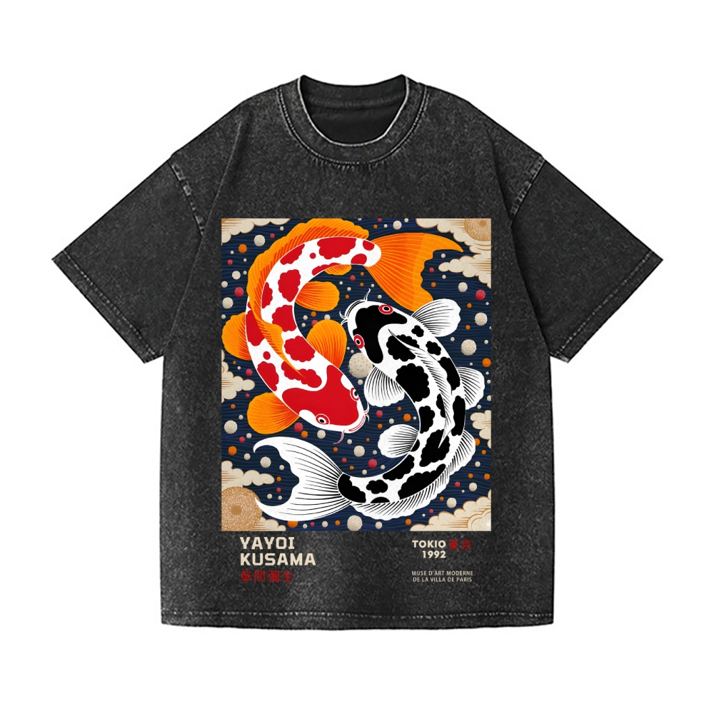 Yayoi Kusama Koi Vintage Wash Japanese Design T-Shirt
