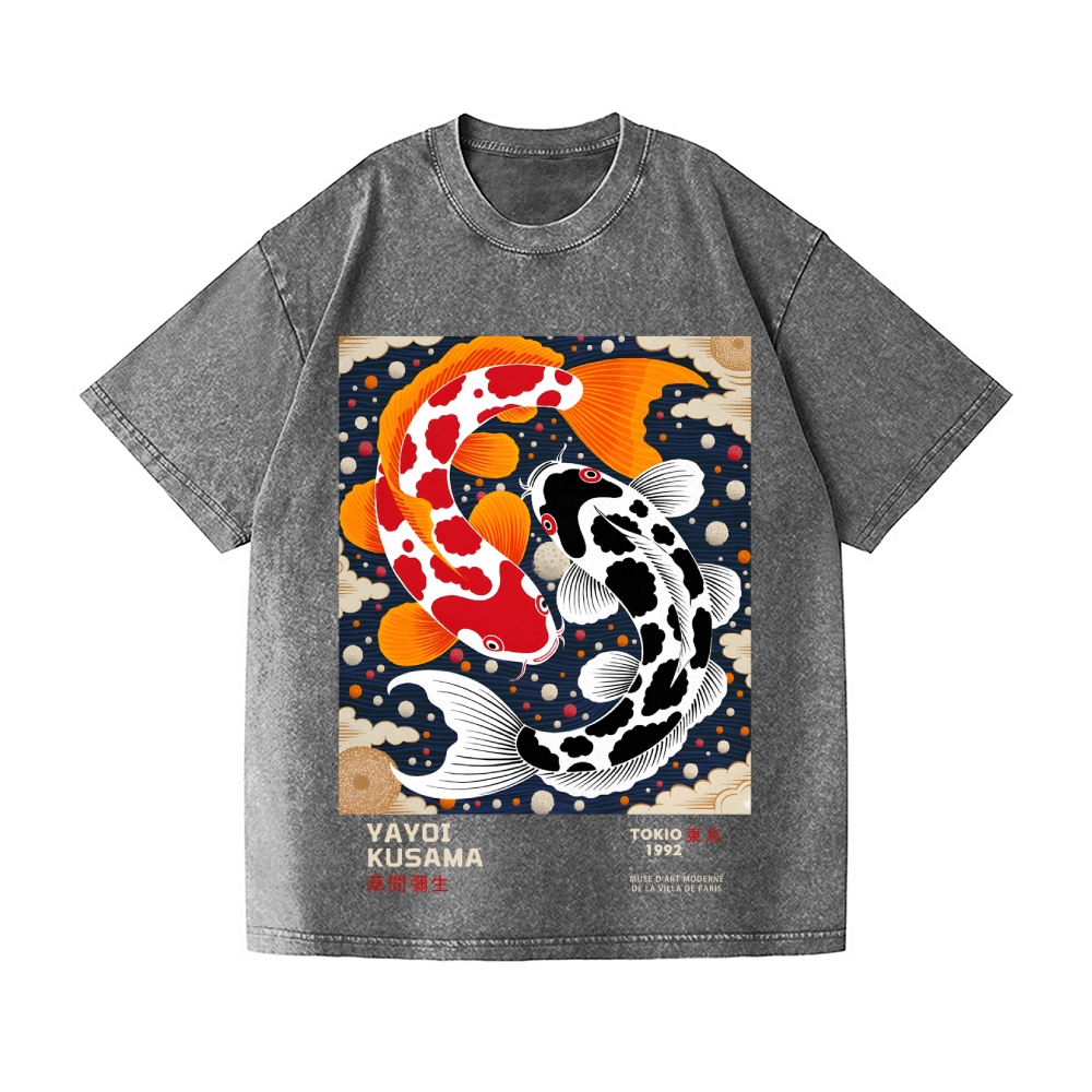 Yayoi Kusama Koi Vintage Wash Japanese Design T-Shirt