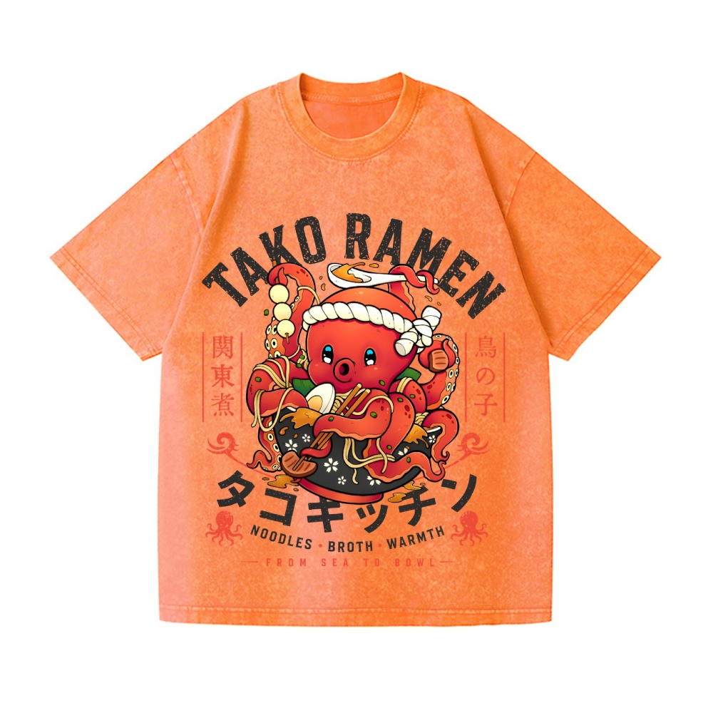 Tako Ramen Vintage Wash Japanese Design T-Shirt