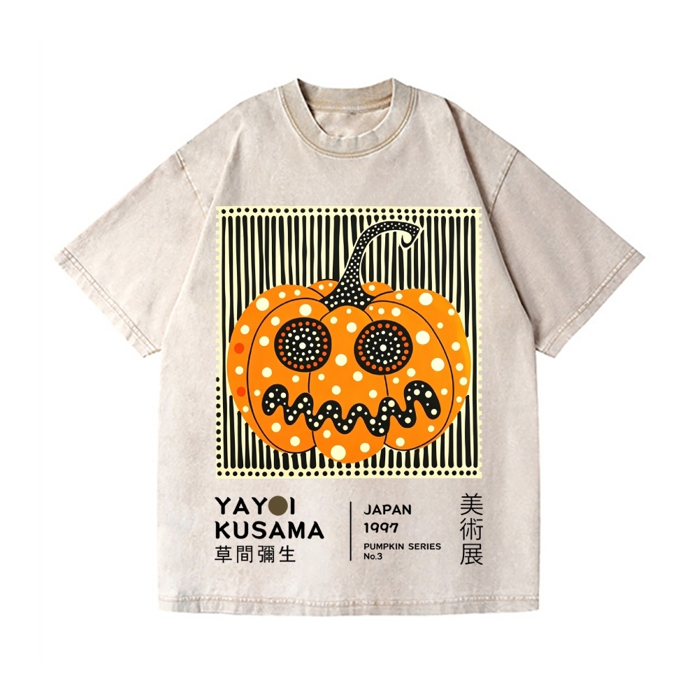 Halloween Yayoi Kusama Pumpkin Vintage Wash Japanese Design T-Shirt