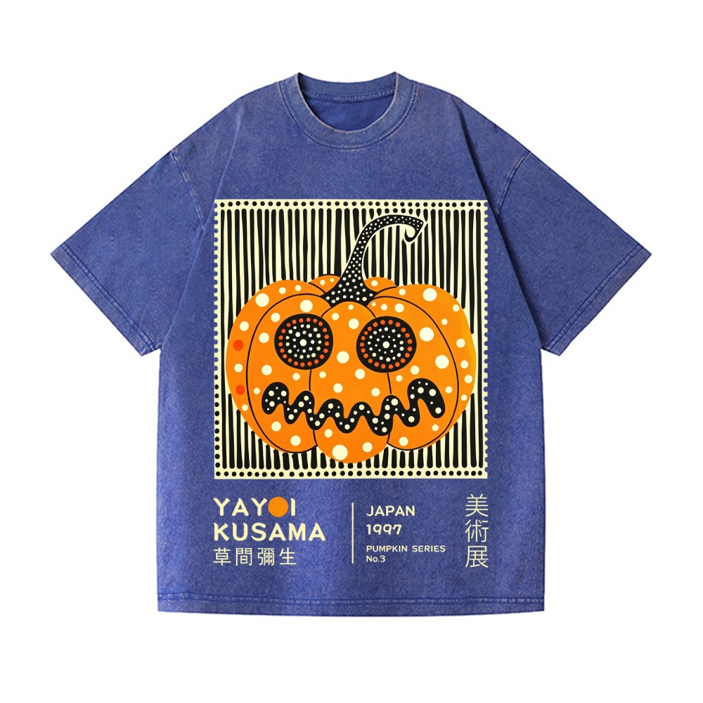 Halloween Yayoi Kusama Pumpkin Vintage Wash Japanese Design T-Shirt