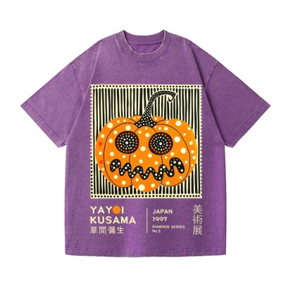 Halloween Yayoi Kusama Pumpkin Vintage Wash Japanese Design T-Shirt