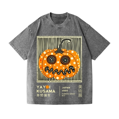 Halloween Yayoi Kusama Pumpkin Vintage Wash Japanese Design T-Shirt